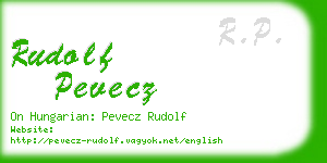 rudolf pevecz business card